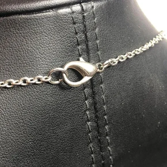 1491 Vintage crackled sparkle glass necklace & Earring sent 21" long - Picture 3 of 3